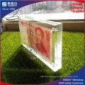 High Clear Acrylic Money Currency Holder with Maganet